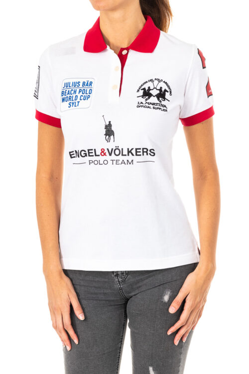 Polo da donna a maniche corte con collo a revers 2WPG75