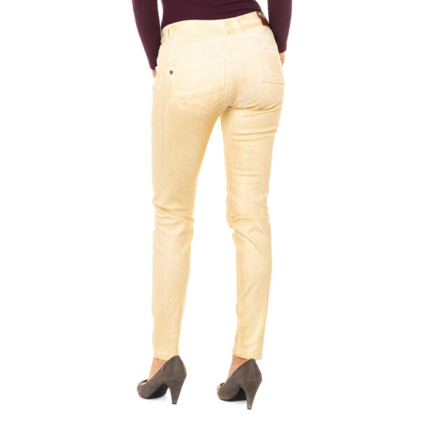 Pantalone stretch effetto lucido con vestibilità basso con taglio skinny HWT012 donna