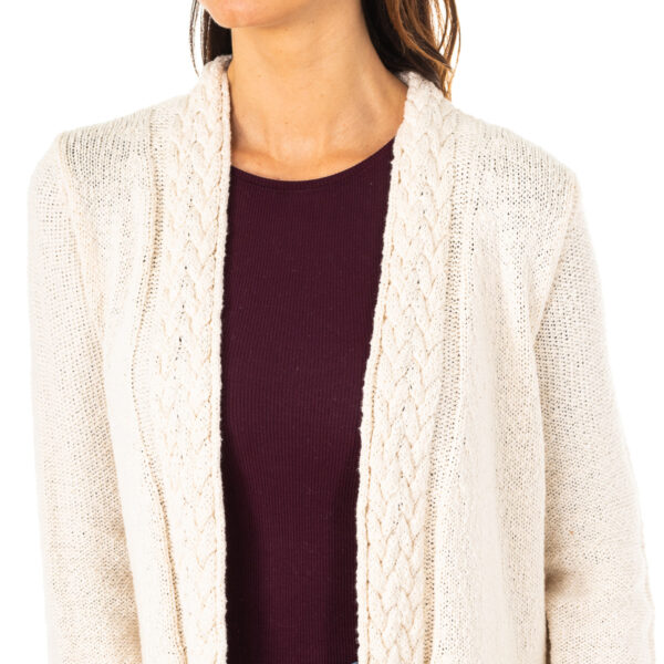 Cardigan da donna in maglia a trecce spesse a maniche lunghe LWS008