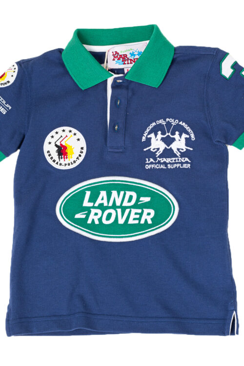 Polo da ragazzo a maniche corte con collo a revers a contrasto 2KP027