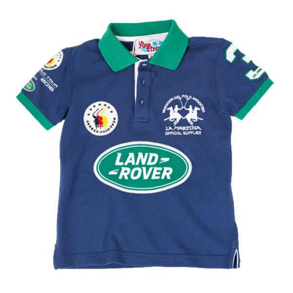 Polo da ragazzo a maniche corte con collo a revers a contrasto 2KP027