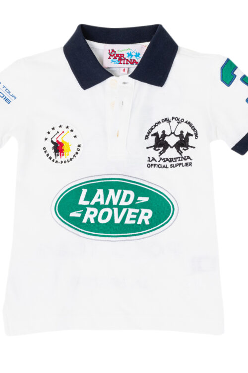 Polo da ragazzo a maniche corte con collo a revers a contrasto 2KP027