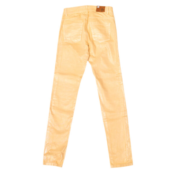 Pantaloni lucidi elasticizzati con basso con taglio skinny JWT010 donna
