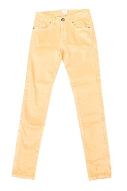 Pantaloni lucidi elasticizzati con basso con taglio skinny JWT010 donna