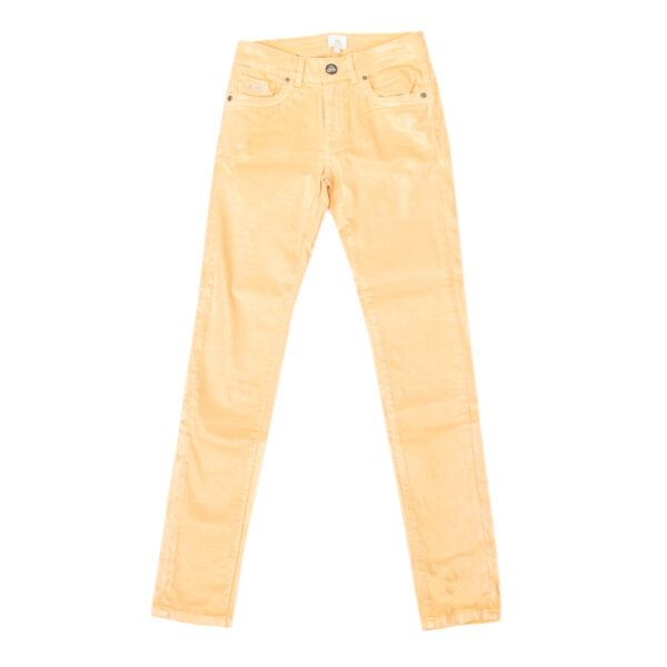 Pantaloni lucidi elasticizzati con basso con taglio skinny JWT010 donna