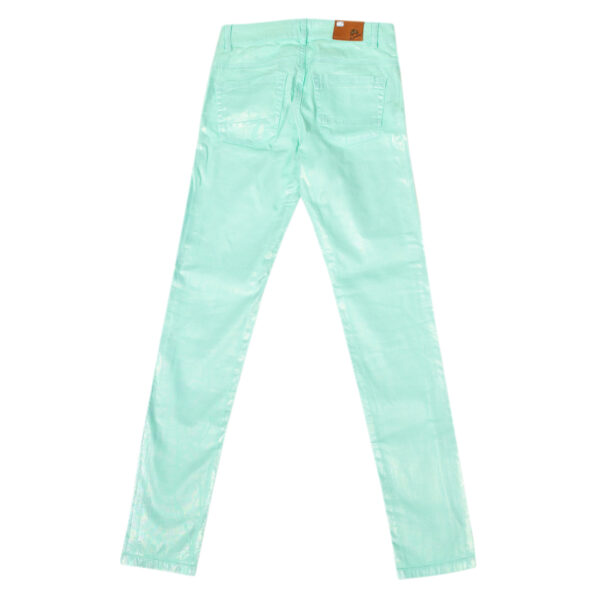 Pantaloni lucidi elasticizzati con basso con taglio skinny JWT010 donna