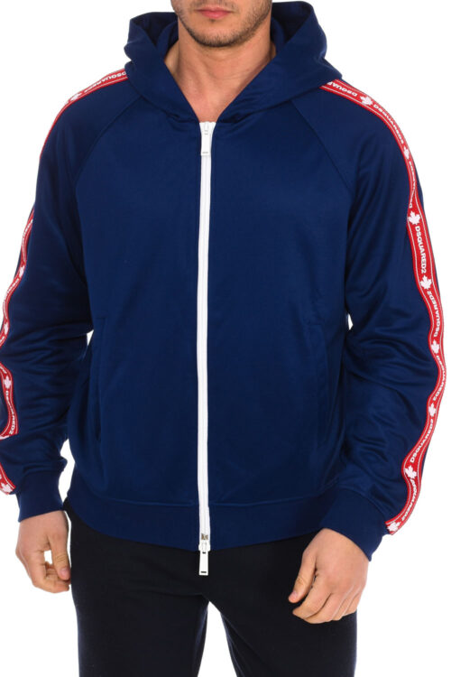 Felpa sportiva con cappuccio e cerniera da uomo S74HG0103-S23686