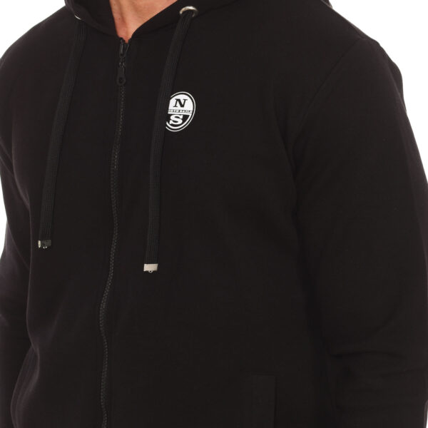 Felpa con cappuccio con zip 902416T da uomo