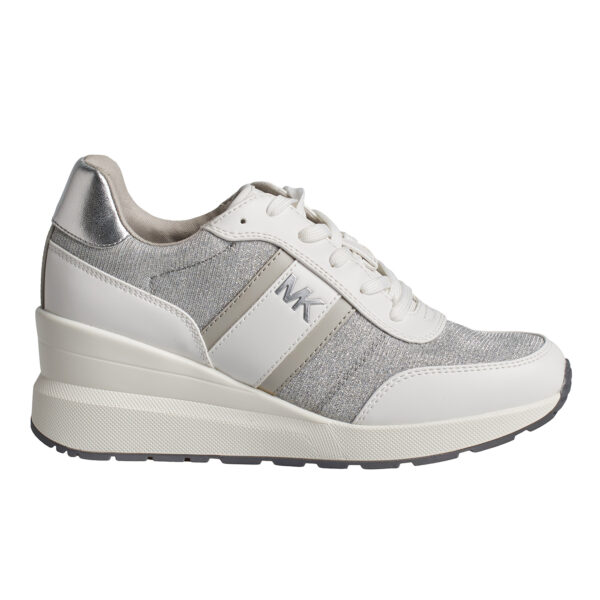 Sneakers da donna Mabel in pelle e rete con catena lucida 43S4MBFSBD