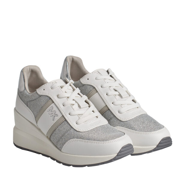 Sneakers da donna Mabel in pelle e rete con catena lucida 43S4MBFSBD