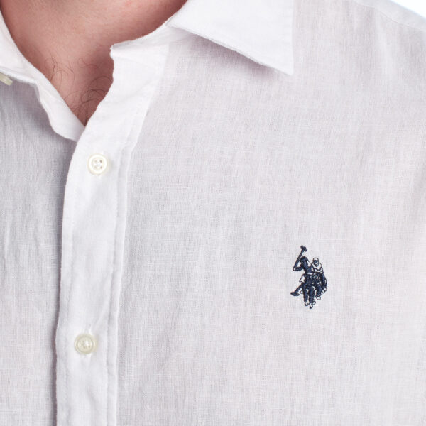 Camicia da uomo a maniche lunghe in cotone e lino US41104030