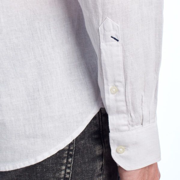 Camicia da uomo a maniche lunghe in cotone e lino US41104030