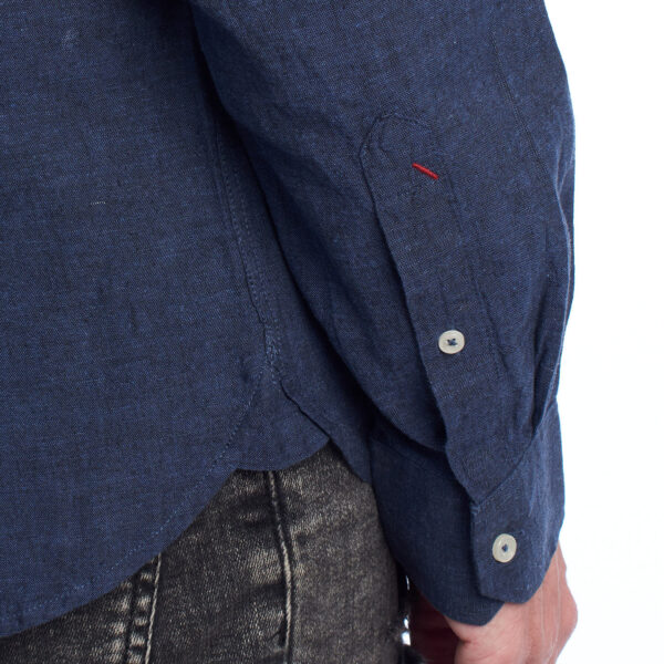 Camicia da uomo a maniche lunghe in cotone e lino US41104030