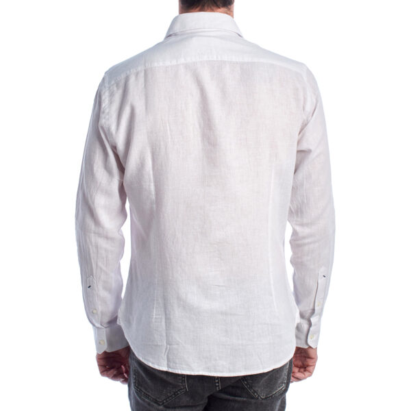 Camicia da uomo a maniche lunghe in cotone e lino US41104030