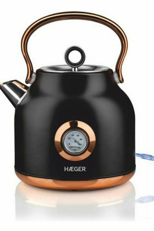 Bollitore Elettrico con Teiera Haeger EK-22B.024A Nero Acciaio inossidabile 2200 W 1,7 L