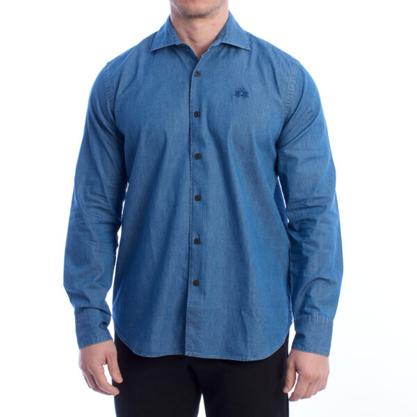 Camicia in denim vestibilità regolare da uomo UMC005-DM094