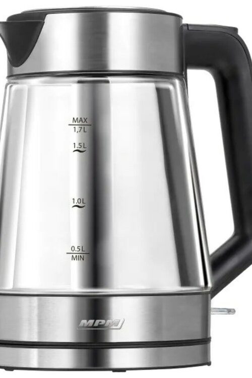 Bollitore Mpm MCZ-122 Nero Grigio Vetro Acciaio inossidabile 2200 W 1,7 L
