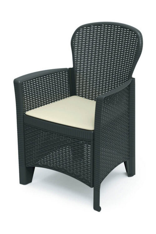 Poltrona da giardino IPAE Progarden Folia Antracite polipropilene (60 x 58 x 89 cm)