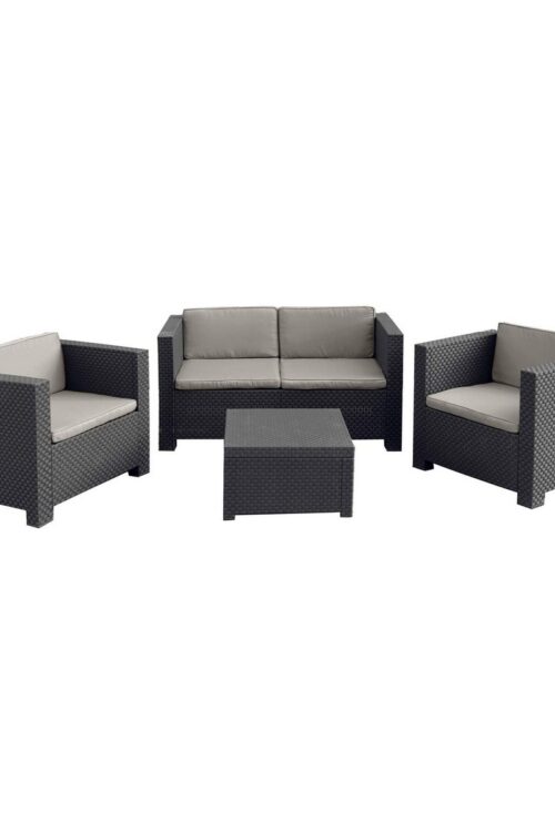 Mobili da giardino SP Berner Diva Tropea Antracite Grigio scuro (4 Pezzi)