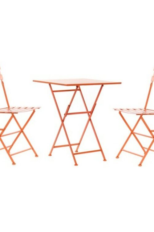 Tavolo con 2 sedie DKD Home Decor MB-177412 Corallo 60 x 60 x 75 cm (3 pcs)