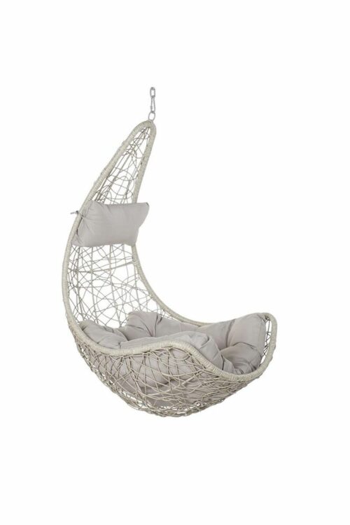 Sedia da giardino sospesa DKD Home Decor 82 x 75 x 125 cm Metallo rattan sintetico Grigio chiaro (82 x 75 x 125 cm)