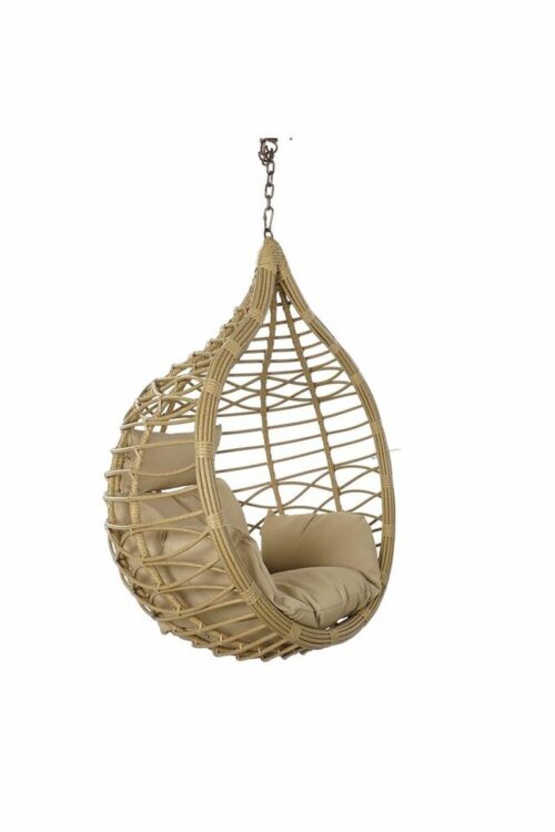 Sedia da giardino sospesa DKD Home Decor Marrone Beige Marrone Chiaro Alluminio rattan sintetico 90 x 70 x 110 cm 100 x 70 x 125