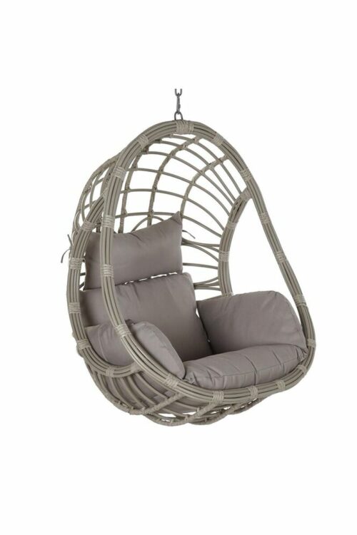 Sedia da giardino sospesa DKD Home Decor 90 x 70 x 110 cm Grigio rattan sintetico Alluminio (92 x 70 x 113 cm)