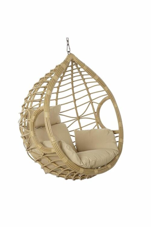 Sedia da giardino sospesa DKD Home Decor 90 x 70 x 110 cm 105 x 75 x 226 cm Beige Metallo Marrone rattan sintetico