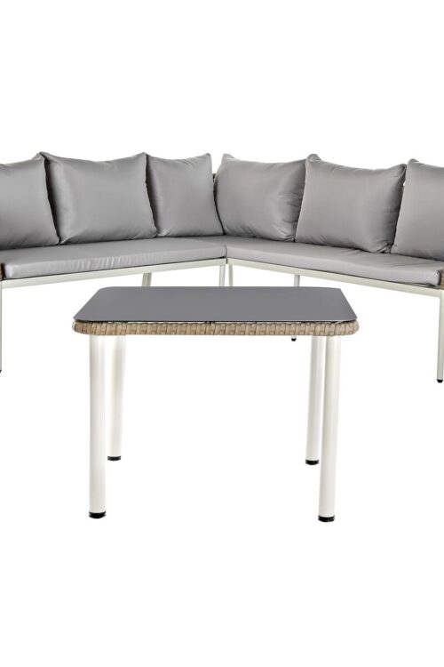 Mobili da giardino DKD Home Decor Bianco Marrone Chiaro 190 x 190 x 70 cm