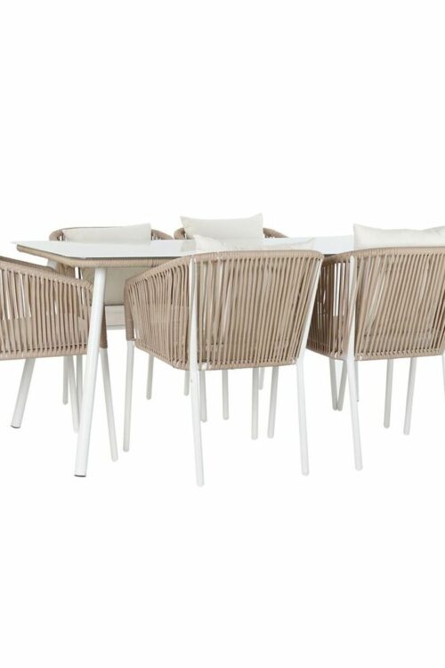 Tavolo con sedie DKD Home Decor Beige 78 cm 163 x 95 x 6 cm