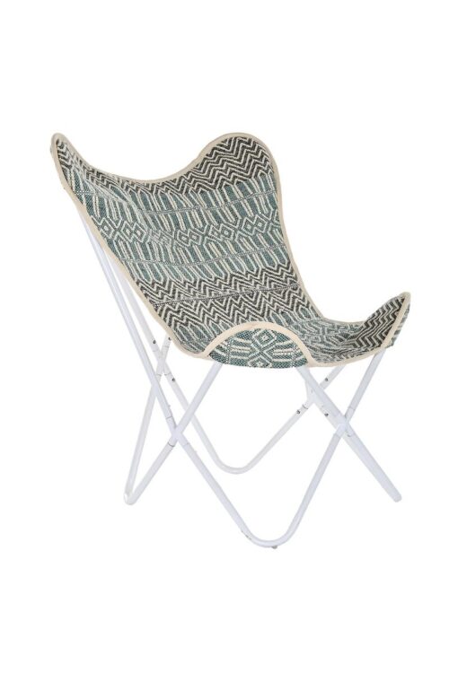 Poltrona da giardino DKD Home Decor Azzurro Bianco Verde Ferro 74 x 65 x 90 cm