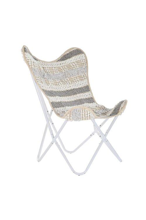 Poltrona da giardino DKD Home Decor Bianco Grigio 74 x 65 x 90 cm