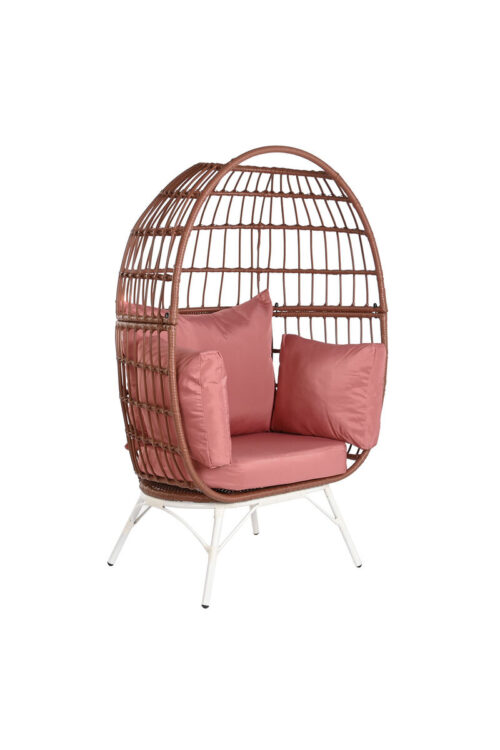 Poltrona da giardino DKD Home Decor 99 x 71 x 147 cm Metallo Terracotta rattan sintetico Bianco