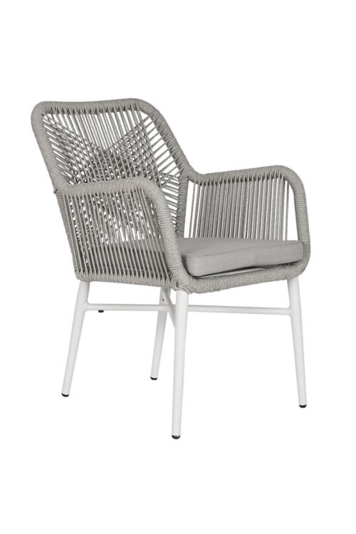 Poltrona da giardino Home ESPRIT Bianco Grigio Alluminio rattan sintetico 57 x 63 x 84 cm