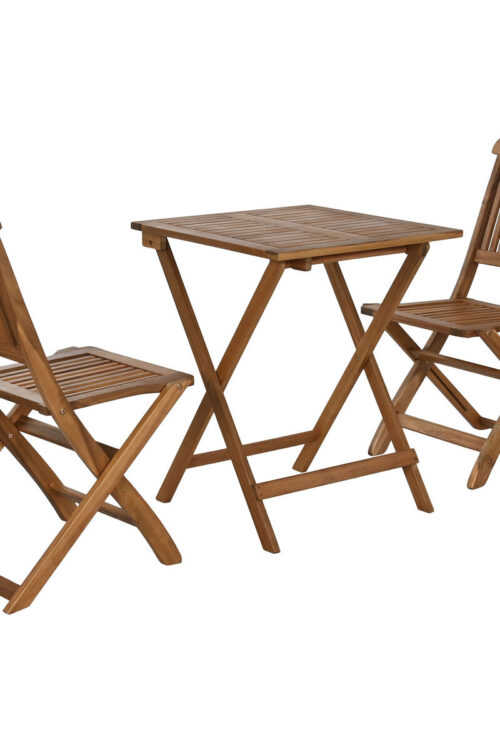 Tavolo con 2 sedie Home ESPRIT Marrone 60 x 60 x 74 cm