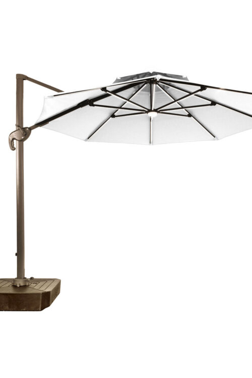 Ombrellone Home ESPRIT Grigio scuro Marrone Chiaro 290 x 350 x 280 cm