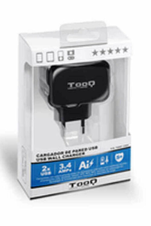 Caricabatterie da Parete TooQ TQWC-1S02 USB 17W Nero 17 W