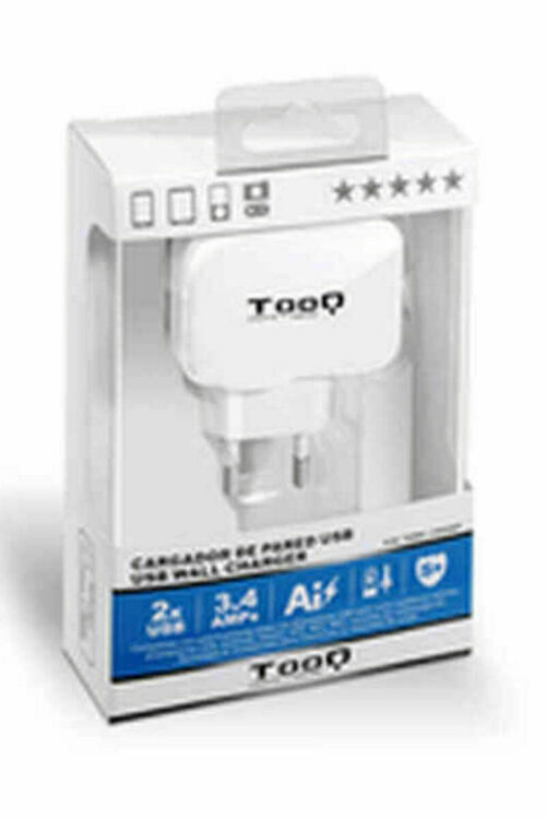 Caricabatterie da Parete TooQ TQWC-1S02WT USB x 2 17W Bianco 17 W