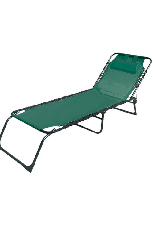 “Marbueno Sdraio Pieghevole Acciaio Con Cuscino Giardino e Piscina 190X58X27 cm Verde 10002”