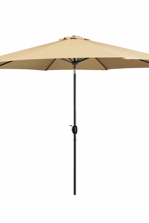 Marbueno Ombrellone Acciaio 8 Stecche D270 cm Poliestere Marrone Giardino 10482