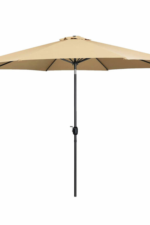 Marbueno Ombrellone Acciaio 8 Stecche D300 cm Poliestere Marrone Giardino 10485