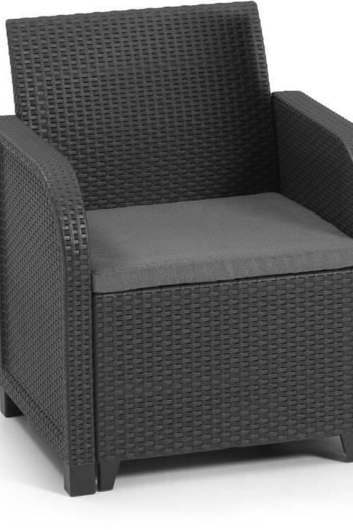 Poltrona da giardino Allibert by KETER San Remo rattan sintetico Grigio scuro PP (65 x 63 x 74 cm)