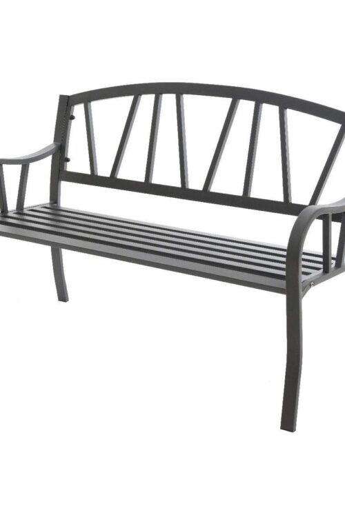 Panca con Schienale Antracite Ferro (123 X 53 X 86 cm)