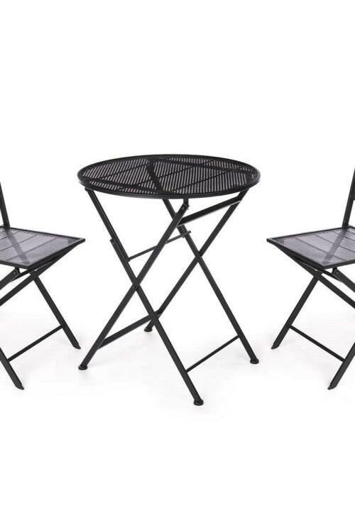 Tavolo con 2 sedie Ibergarden HS23377/78 Nero