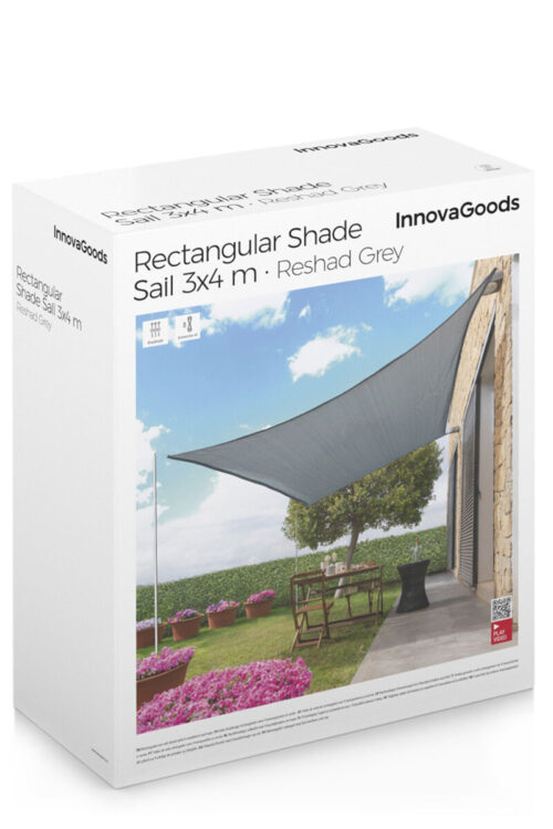 Tenda Parasole a Vela Rettangolare Reshad InnovaGoods Grigio 3 x 4 m (Ricondizionati A)
